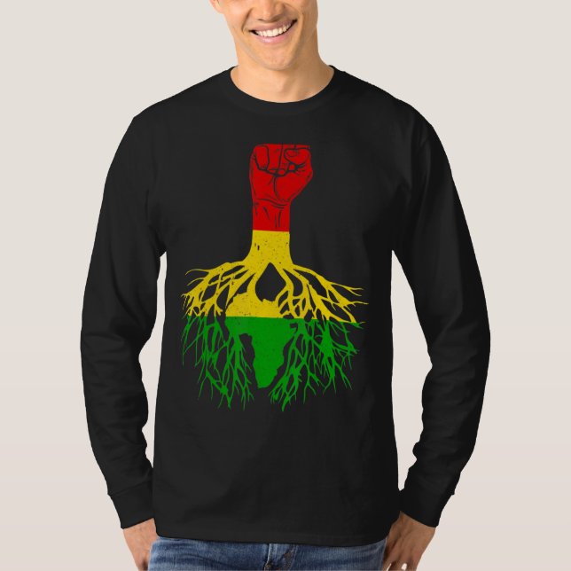 Camiseta Punho de Poder Raízes Africanas Rainha Melanina Re (Frente)