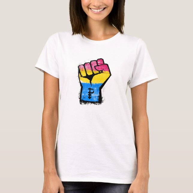 Camiseta Punho de Protesto Pansexual (Frente)