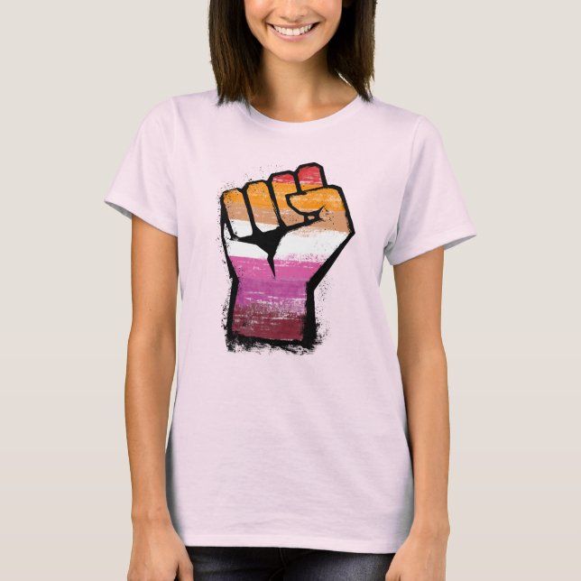 Camiseta Punho do Orgulho Lésbico (Frente)
