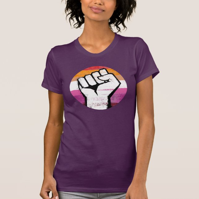 Camiseta Punho do Orgulho Lésbico (Frente)