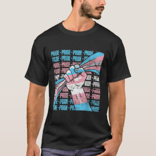 Camiseta Punho do Orgulho Transgênero LGBTQ Bandeira Transg