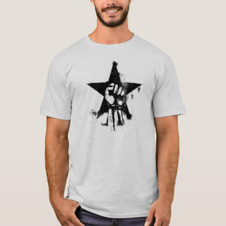 Camiseta Punho do poder do esque dos grafites com estrela