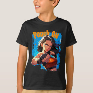 Camiseta Punho em Mulheres Fortes Lutadoras de Kickboxing