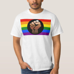 Camiseta Punho erguido da bandeira das pessoas queer do Sli
