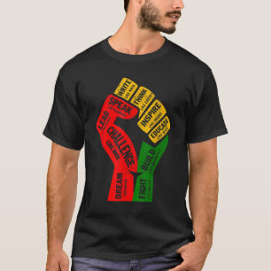 Camiseta Punho Líderes Pretos Inspiradores de Mão Pega Resi
