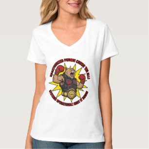 Camiseta Punho Não Autorizado Gato Lutador Cibernético Gráf