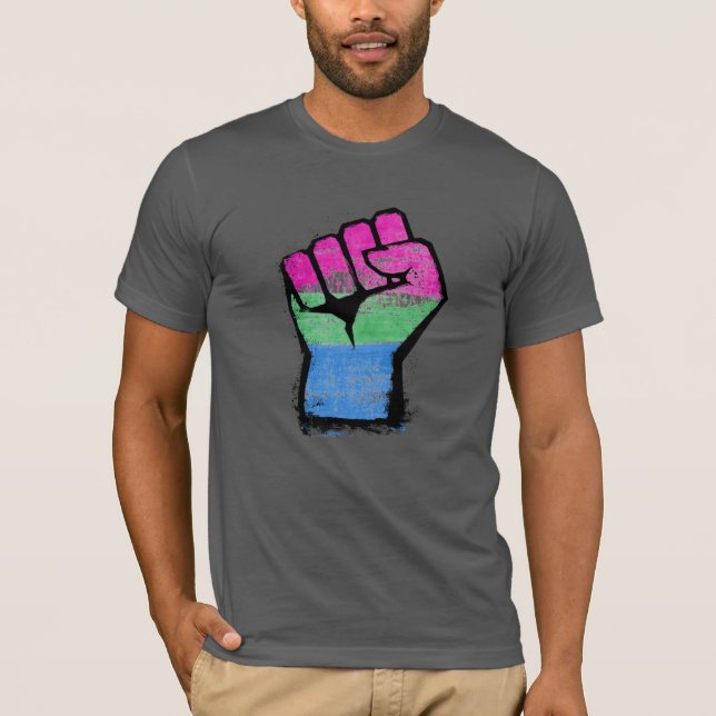 Camiseta Punho Orgulho Polissexual (Frente)
