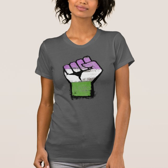 Camiseta Punho Orgulho Queer / Gênero Queer (Frente)