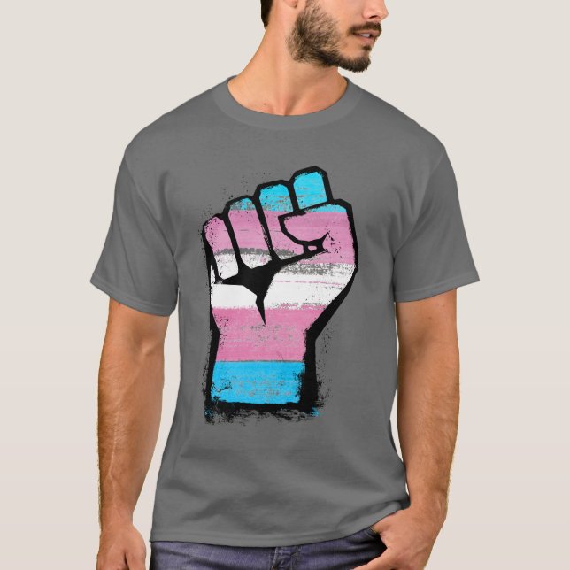Camiseta Punho Orgulho Trans (Frente)