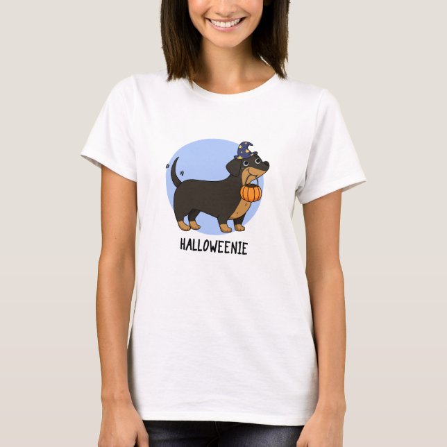 Camiseta Punição engraçada de cachorro salsicha de Hallowee (Frente)