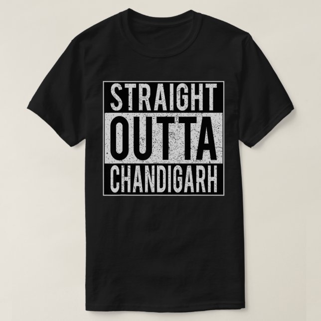 Camiseta Punjabi Straight Outta CHANDIGARH Pind  (Frente do Design)