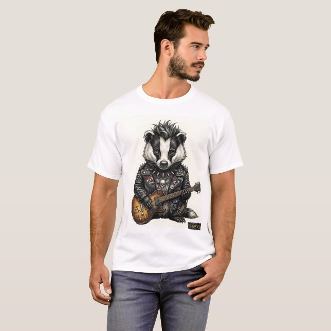 Camiseta Punk Badger "ALEXA" – 3D Edgy de dupla face (Frente Completa)