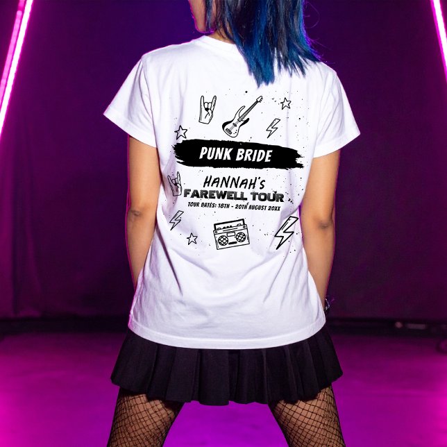 Camiseta Punk Bride Última Volta à Bachelorette de Banda Pu (Criador carregado)