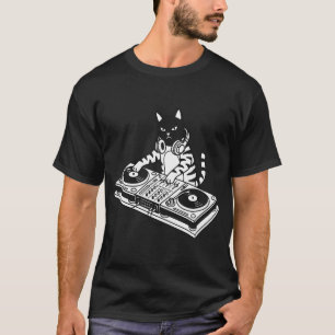 Camiseta Punk de Gato Tocando DJ Turntable