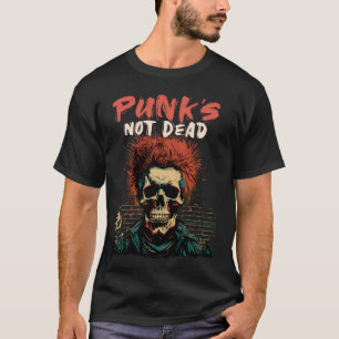 Camiseta Punk Não Está Morto Caveira Punk Rock Música - Vel