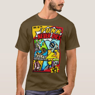 Camiseta punk nunca morre histórias em quadrinhos hq