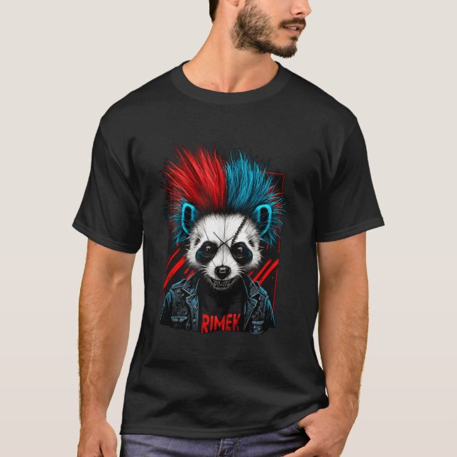 Camiseta Punk Panda A Punhetch Olha Um Urso De Panda Incrív (Frente)