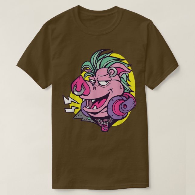 Camiseta Punk Pig (Frente do Design)