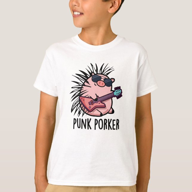 Camiseta Punk Porker Funny Punk Rocker Pun (Frente)