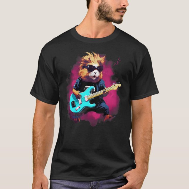 Camiseta Punk Rock Guitar Guinea Pig Guitarist (Frente)