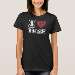 Camiseta Punk Rock I Love Punk Punker Rocker 80s 90 Xadrez