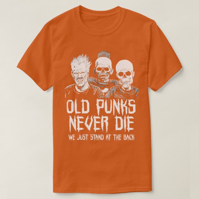 Camiseta Punk Rock Old Punks Nunca Morre 1 (Frente do Design)