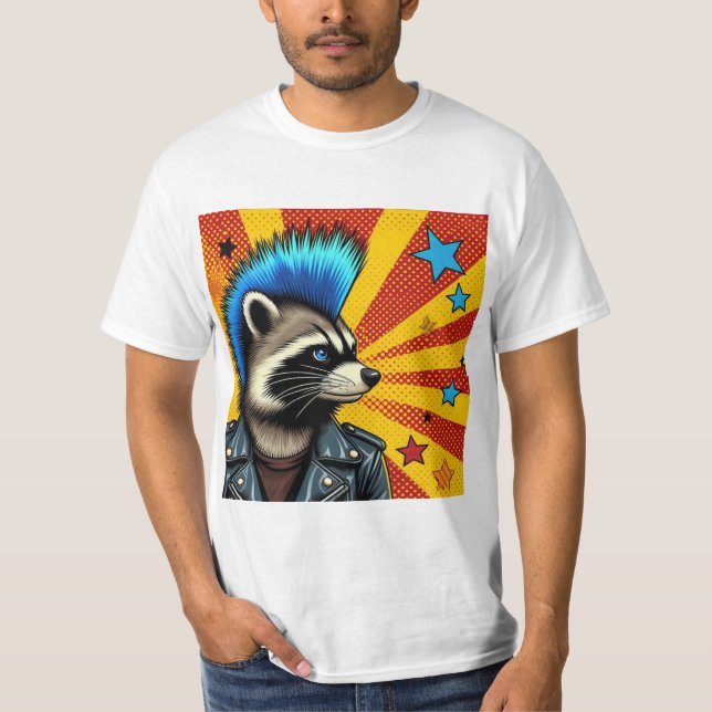 CAMISETA PUNK ROCK RACCOON 2 (Frente)
