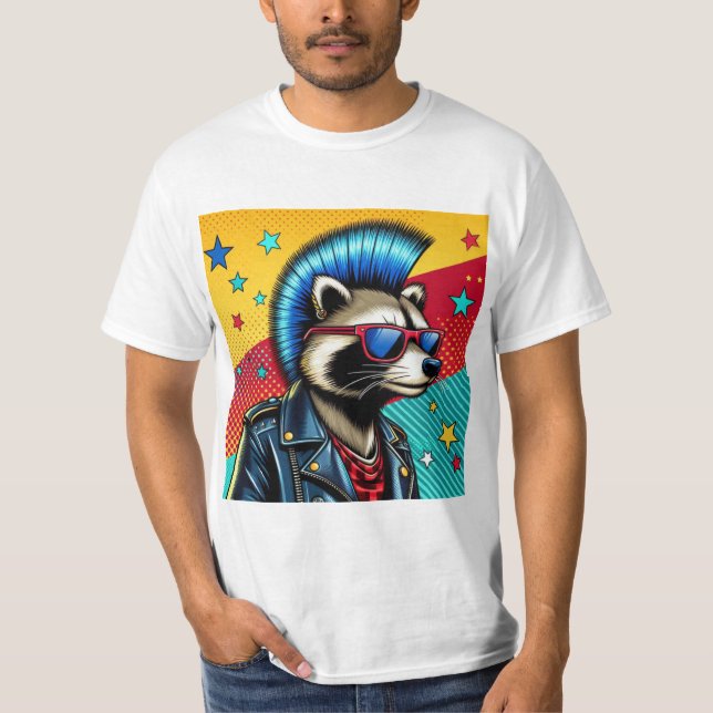 CAMISETA PUNK ROCK RACCOON 3 (Frente)
