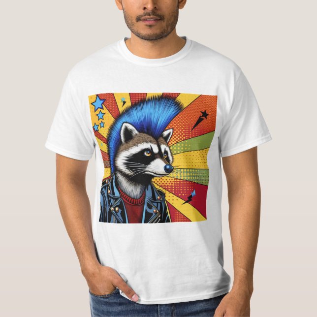 CAMISETA PUNK ROCK RACCOON 4 (Frente)