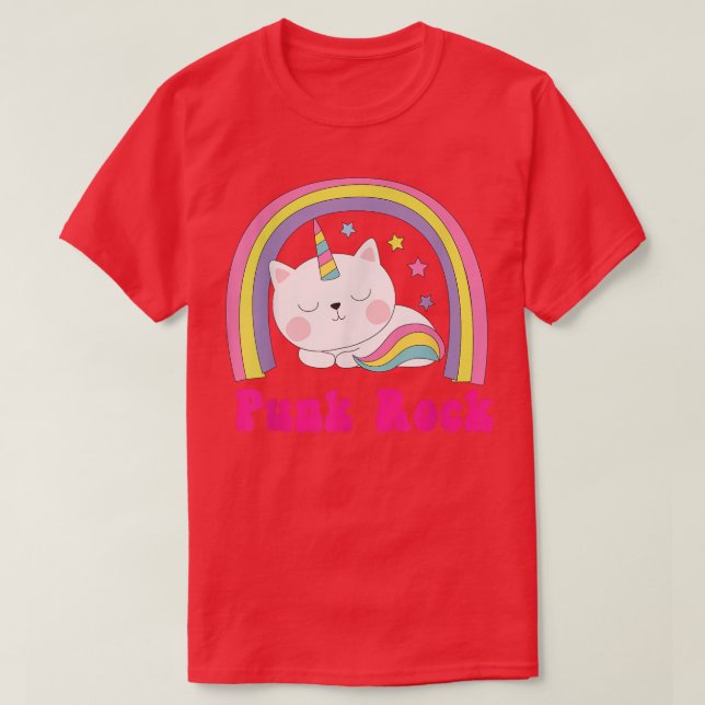 Camiseta Punk Rock Sarcastic Rainbow Funny Unicorn Punk M (Frente do Design)
