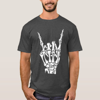 Camiseta Punk Rock Skeleton Cool Rocker Halloween Men Women