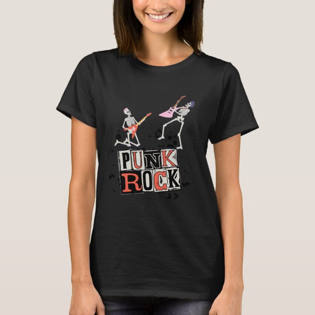 Camiseta Punk Rock Skeleton Music Concert (Frente)