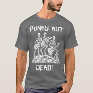 Camiseta Punk Rock Skeleton Punks Não Morto