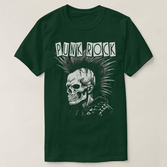 Camiseta Punk Rock Skull (Frente do Design)