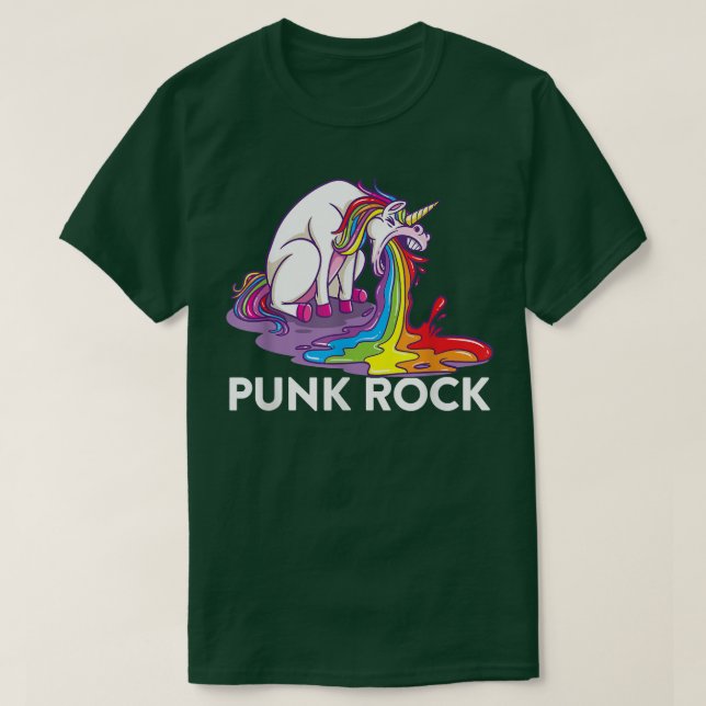 Camiseta Punk Rock Unicorn T-Shirt (Frente do Design)