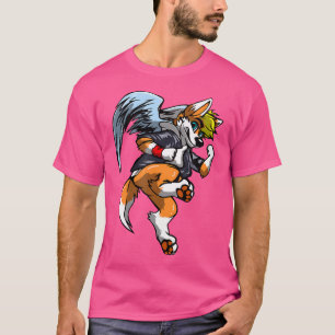 Camiseta Punk Rocker Cartoon Fox Furry