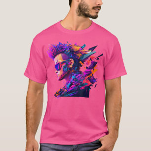 Camiseta Punk Rocker Com Óculos De Sol De Pop Art