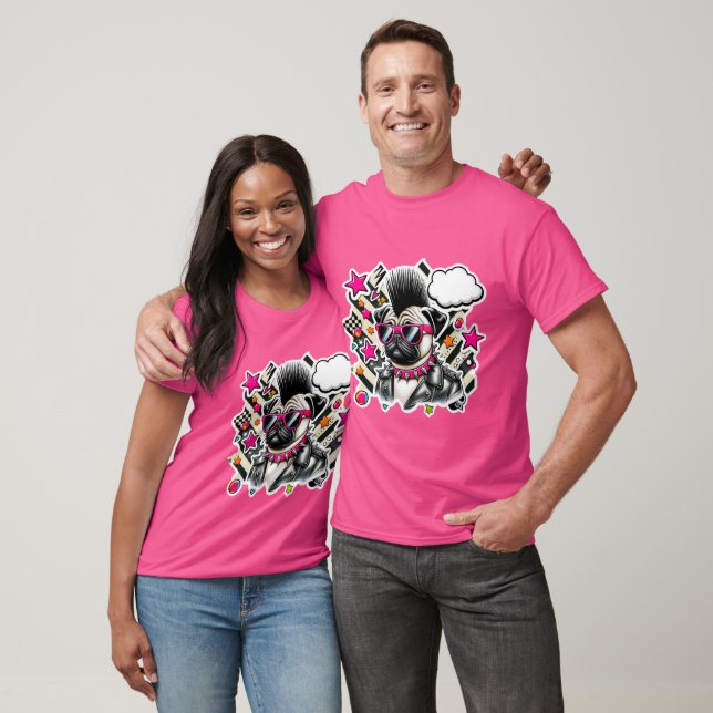 CAMISETA PUNK ROCKER-PUG 8 (Unissex)