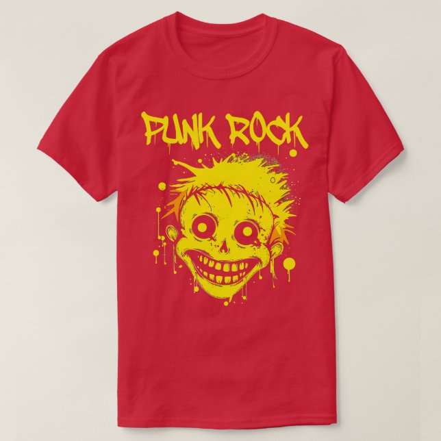 Camiseta Punk Rocker Trippy Face Punk Rock (Frente do Design)