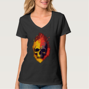 Camiseta Punks Not Dead Caveira Edição Cor Bandeira Espanho