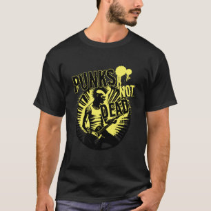 Camiseta Punks Not Dead Grunge Mohawk Rebel Arte Look Retro