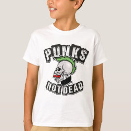 Camiseta Punks Not Morto Skull Mohawk Punk Rock Rocker