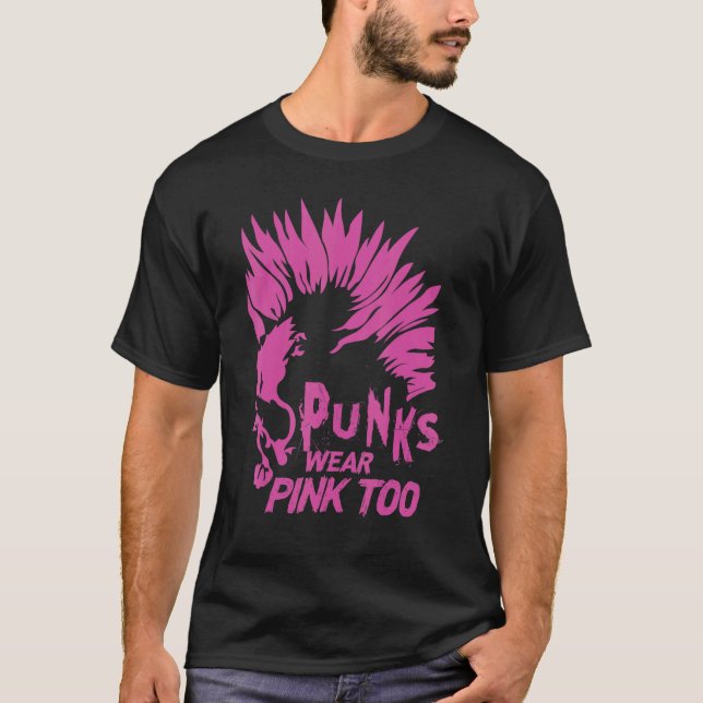 Camiseta Punks Vestem Rosa Demasiado Gótico - concerto de R (Frente)