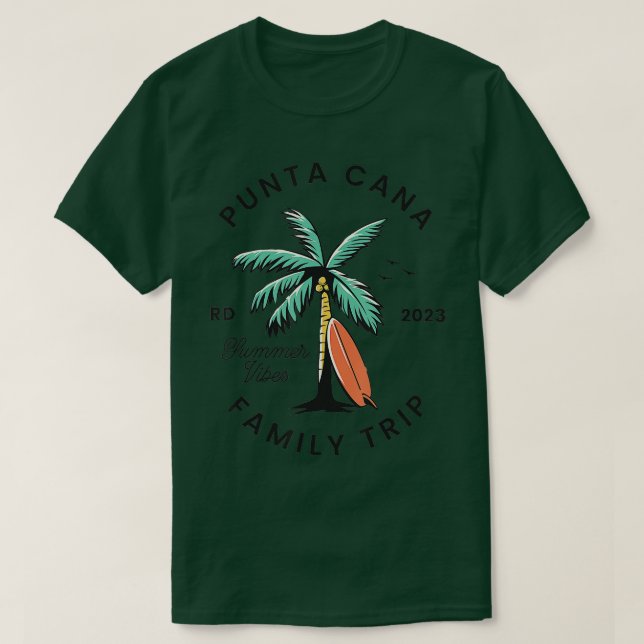 Camiseta Punta Cana 2023 Férias Familiares Da República Dom (Frente do Design)
