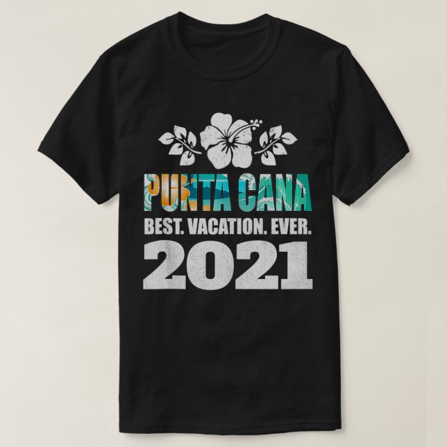 Camiseta Punta Cana Best Vacation Ever 2021 Souvenir Tank T (Frente do Design)