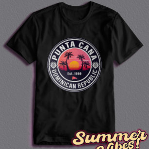 Camiseta Punta Cana Dominicana Retro Sunset 60 Souvenirs
