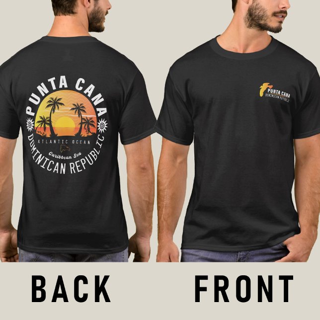 Camiseta Punta Cana Dominicana Retro Sunset Souvenir 60 ano (Criador carregado)