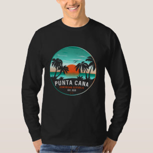 Camiseta Punta Cana Dominicana Retro Sunset Souvenir 60 ano