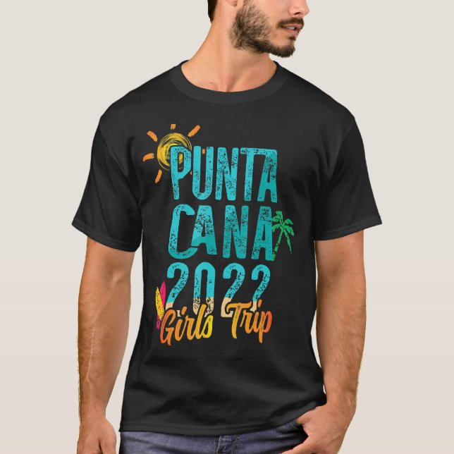 Camiseta Punta Cana Girls Trip 2022 Surf da República Domin (Frente)