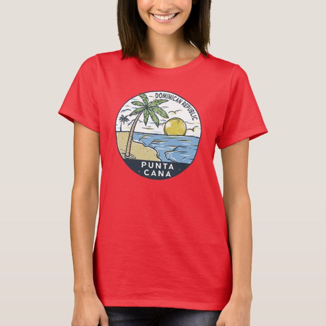 Camiseta Punta Cana República Dominicana Vintage (Frente)